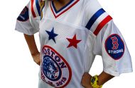 Boston 617 B Strong White Patriots Day Marathon Tribute Football Jersey Shirt