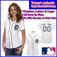 Detroit Tigers Authentic Personalized Women's White Jersey