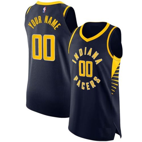 Indiana Pacers Custom Authentic Style T22 Away Navy Jersey 