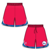 Mens Philadelphia 76ers Road Red Authentic Style On-Court Shorts