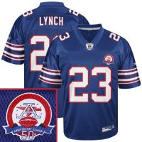 Buffalo Bills  NFL AFL Throwback Football Jersey Royal Blue #23 Marshawn Lynch