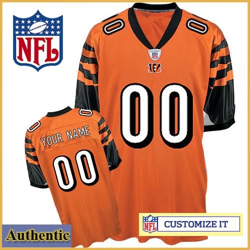 Cincinnati Bengals RBK Style Authentic Alternate Orange Jersey (Pick A Player)