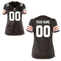 Nike Style Women's Cleveland Browns Customized Home Brown Jersey (Any Name Number)