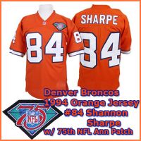 Denver Broncos 1994 NFL Dark Orange Jersey #84 Shannon Sharpe