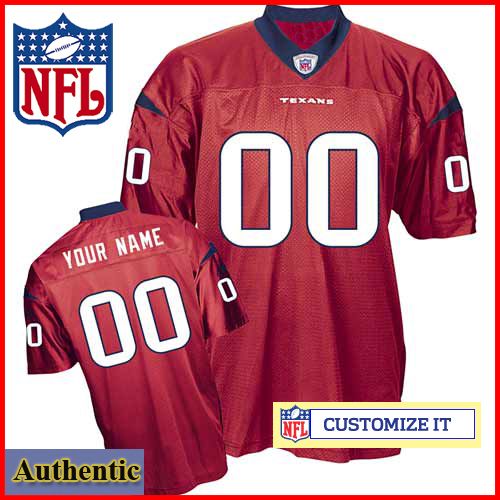 Houston Texans RBK Style Authentic Alternate Red Jersey (Pick A Player)