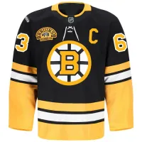 Bruins Centennial Black Hockey Jersey Marchand, 63, C or Any Name Number