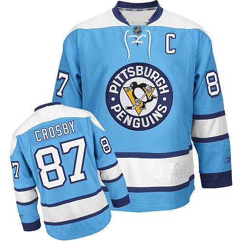 Pittsburgh Penguins Authentic Style Light Blue Jersey #87 Sidney Crosby