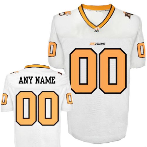 CFL Custom BC Lions Premier TC White Football Jersey