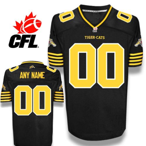 CFL Custom Hamilton Tiger-Cats Premier TC Black Football Jersey