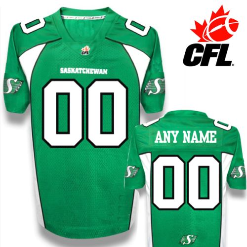 CFL Custom Saskatchewan Roughriders Premier TC Green Football Jersey