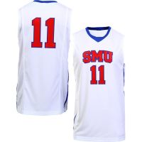 SMU Mustangs NCAA College White Basketball Jersey 