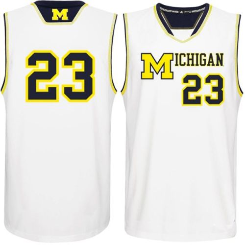 Michigan Wolverines NCAA College White Basketball Jersey 