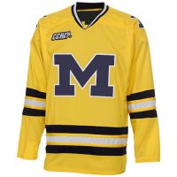 Michigan Wolverines NCAA College Gold M CCHA Hockey Jersey 