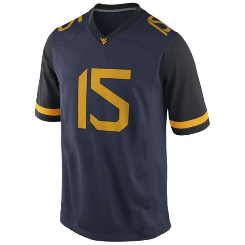 West Virginia University Mountaineers Navy NCAA College Football Jersey 