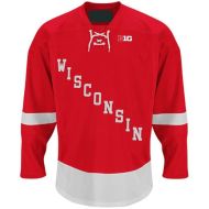 Wisconsin Badgers  NCAA College Red Lace Hockey Jersey 