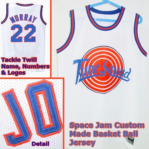 BILL MURRAY 22 Space Jam Tune Squad White Movie Jersey