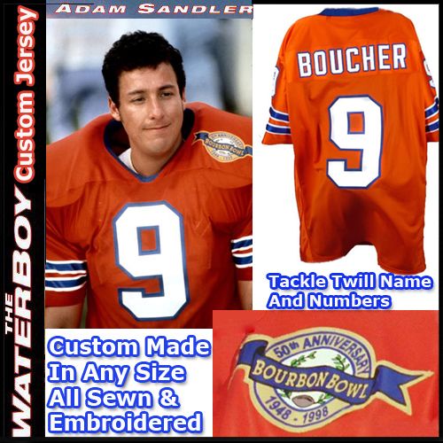 Bobby Boucher Adam Sandler The Waterboy Bourbon Bowel Football Jersey