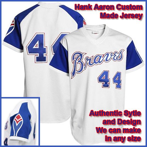 Atlanta Braves Authentic Throwback White Cooperstown Jersey #44 Hank Aaron