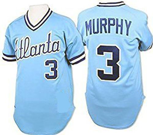 Atlanta Braves Authentic Throwback Blue Jersey #3 Dale Murphy  (Any Name Number) 