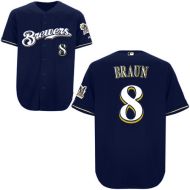 Milwaukee Brewers Authentic Style Alternate Navy Jersey #8 Ryan Braun
