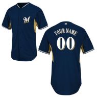 Milwaukee Brewers Authentic Style Personalized BP Blue Jersey