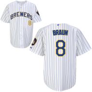 Milwaukee Brewers Authentic Style Alt Pinstriped Home Jersey #8 Ryan Braun