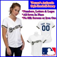 Milwaukee Brewers Authentic Personalized Women's White Jersey