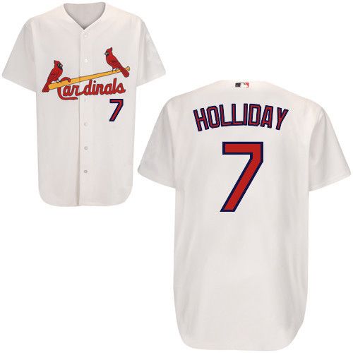 St. Louis Cardinals Authentic Style White Home Jersey #7 Matt Holliday