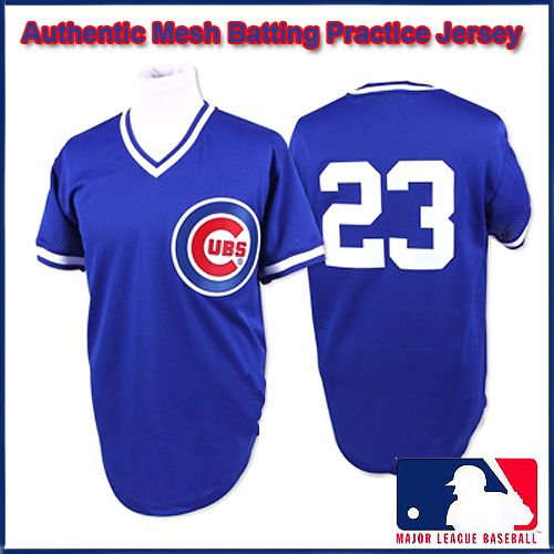 Chicago Cubs Authentic Style Vintage Mesh Batting Jersey #23 Ryne Sanberg