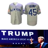 Trump 45 Custom New York Front Button Baseball Jersey Any Size All Styles