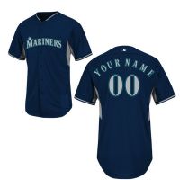 Seattle Mariners Authentic Style Personalized BP Blue Jersey