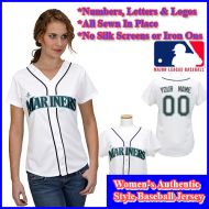 Seattle Mariners Authentic Personalized Women's White Jersey
