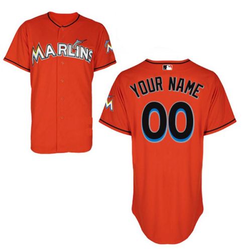 Miami Marlins Authentic Style Personalized Alternate 1 Orange Jersey