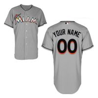 Miami Marlins Authentic Style Personalized Road Gray Jersey
