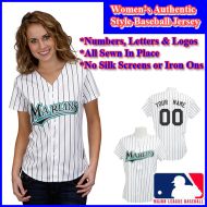 Florida Marlins Authentic Personalized Women's White Pinstriped Jersey