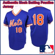 NY Mets Authentic Style Vintage Mesh Batting Jersey #18 Darryl Strawberry