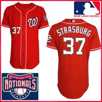 Washington Nationals Authentic Style 1st Alt Red Jersey #37 Stephen Strasburg