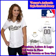 San Diego Padres Authentic Personalized Women's White Jersey