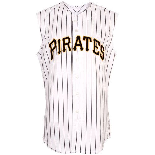 Pittsburgh Pirates Authentic Style Sleeveless White Pinstriped Jersey