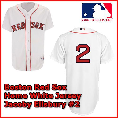 Boston Red Sox Authentic Style Home White Jersey Jacoby Ellsbury #2