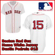 Boston Red Sox Authentic Style Home White Jersey Dustin Pedroia #15