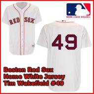 Boston Red Sox Authentic Style Home White Jersey Tim Wakefield #49