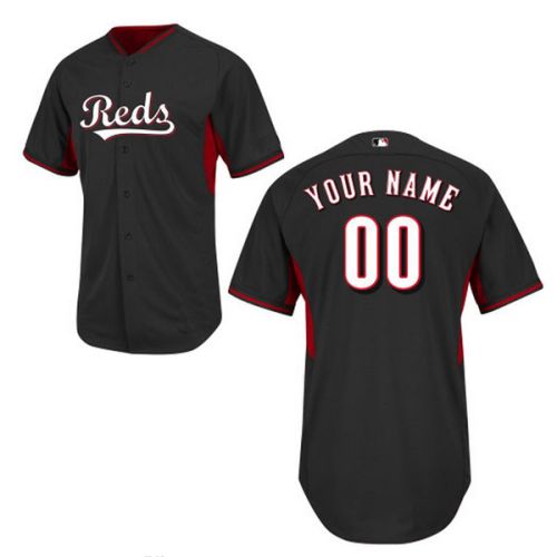 Cincinnati Reds Authentic Style Personalized BP Black Jersey