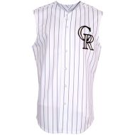 Colorado Rockies Authentic Style Sleeveless White Pinstriped Jersey