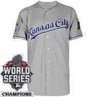 Kansas City Royals Authentic Style Personalized World  Series 2015 Gray Jersey