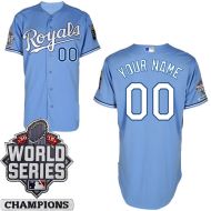 Kansas City Royals Authentic Style Personalized World  Series 2015 Alt 1 Blue Jersey