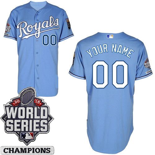 Kansas City Royals Authentic Style Personalized World  Series 2015 Alt 1 Blue  Jersey