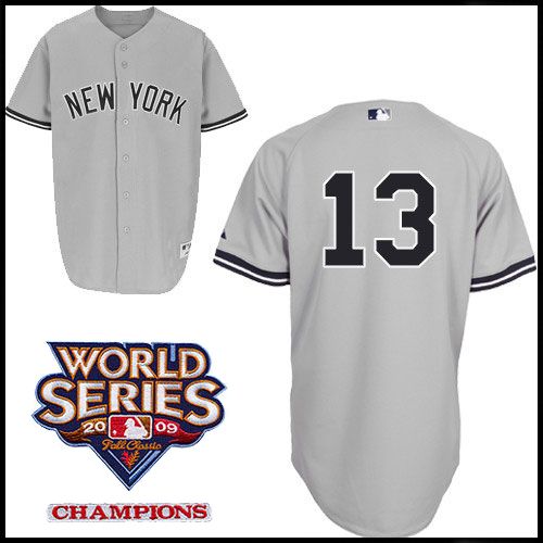 New York Yankees Authentic Style Road Gray Jersey  Alex Rodriguez  #13