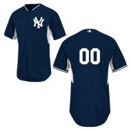 New York Yankees Authentic Style Personalized BP Blue Jersey