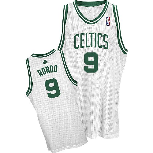 Boston Celtics Authentic Style Home Jersey White #9 Rajon Rondo